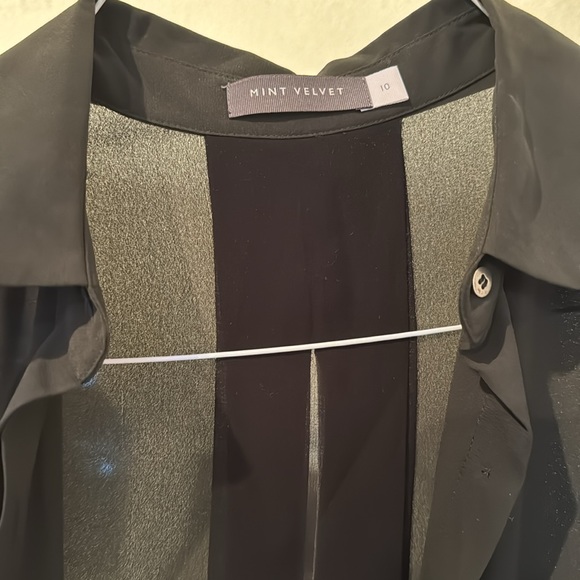 Mint Velvet Tuxedo shirt. Green with black details - Picture 4 of 6